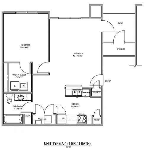 Floor plan 1X1 A