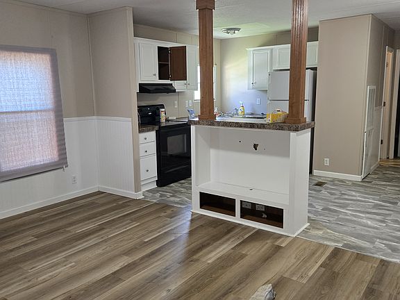 Living room and kitchen.