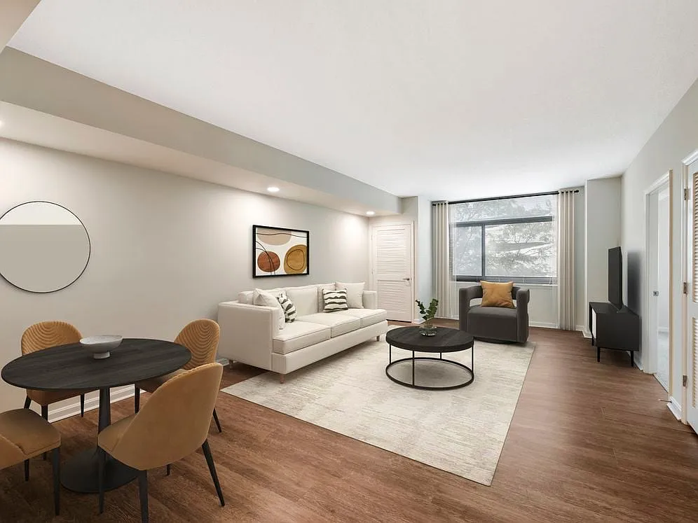 Updated Finishes living and dining area with hard surface flooring - Kanso Silver Spring