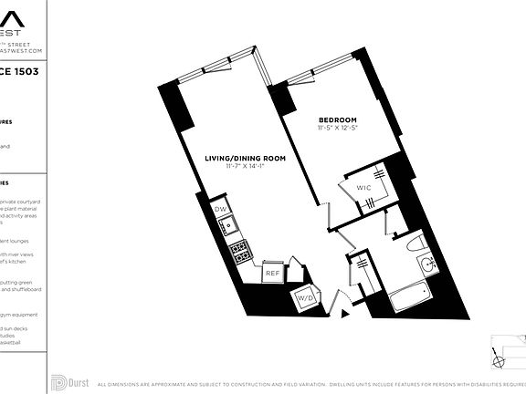 2nd image of 625 W 57th St APT 1503
