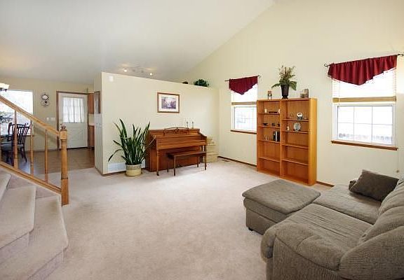 Living room with vaulted ceilings!