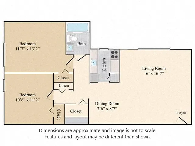 Floor plan 2Bed 1Bath