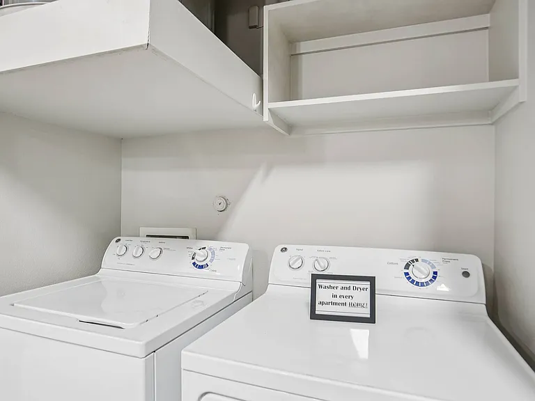 Every apartment home at Addison Keller Springs includes a full-size washer and dryer for your convenience.
