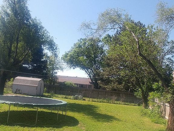 fenced in rear yard and shed