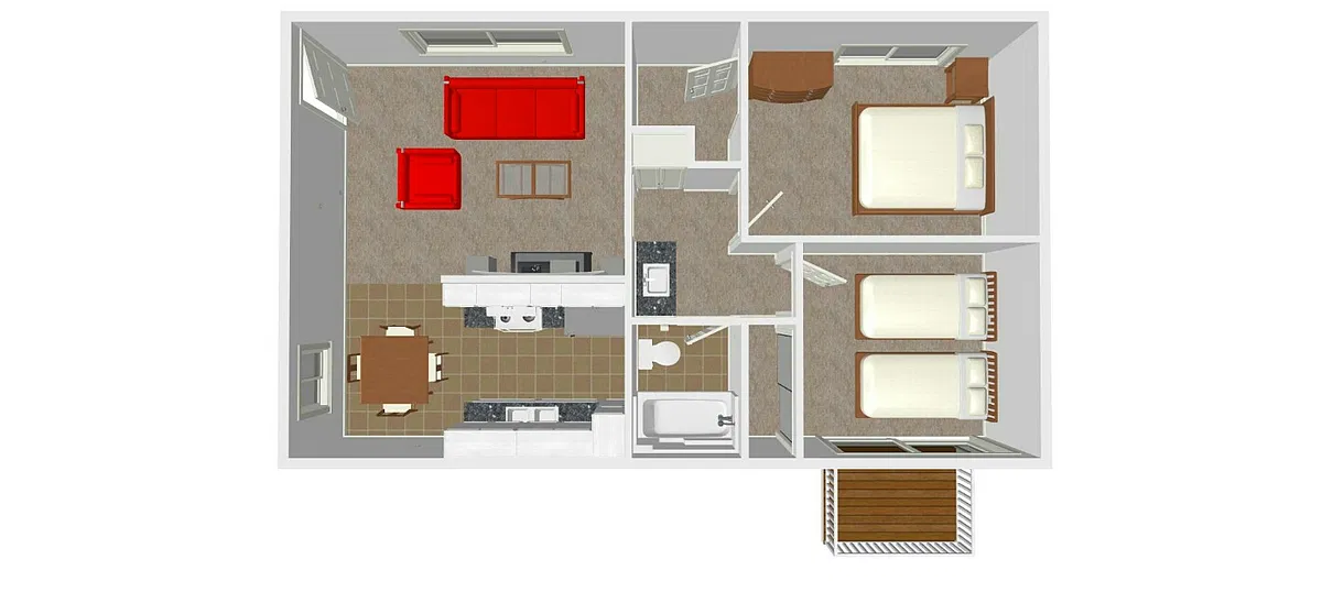 Floor plan 2 bedrom 1 bath