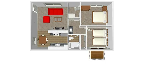 Floor plan 2 bedrom 1 bath