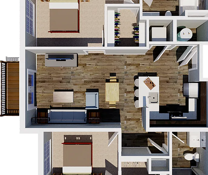 2 Bed 2 Bath - North Wing 2 Bed 2 Bath - North Wing