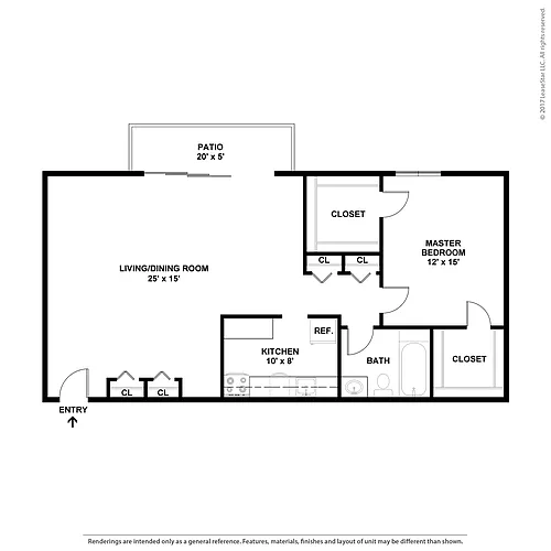 Floor plan One-Bedroom