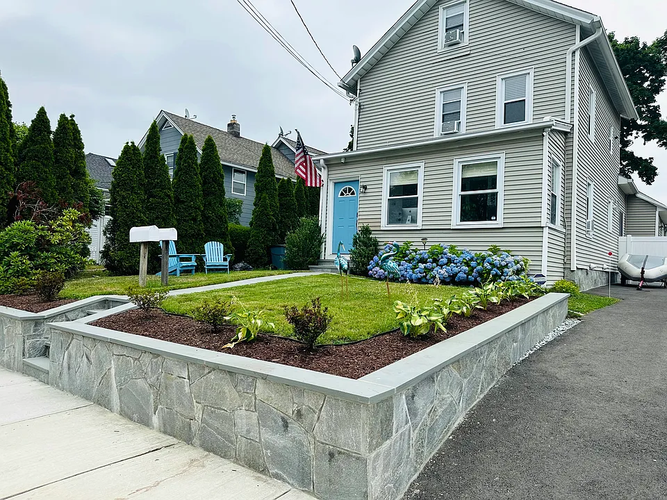 Newly finished front wall