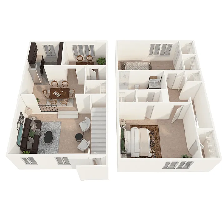 Floor plan 2 Bed 2 Bath Townhome
