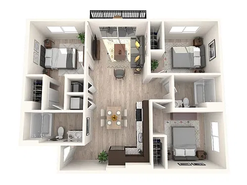 Floor plan 3 Bed, 2 Bath
