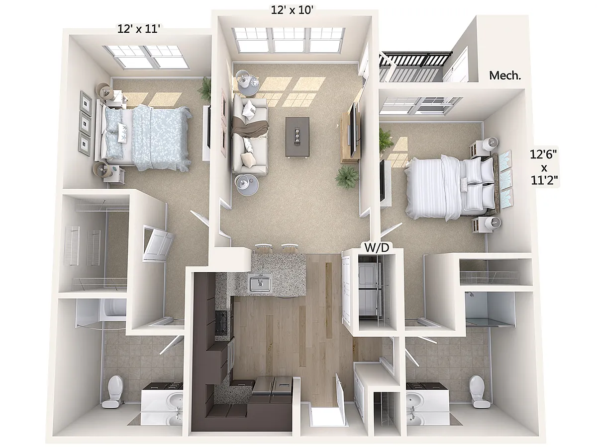 Floor plan B1-HP-1098sf-Stainless
