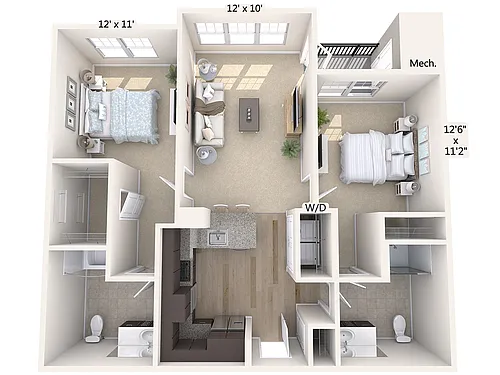 Floor plan B1-HP-1098sf-Stainless