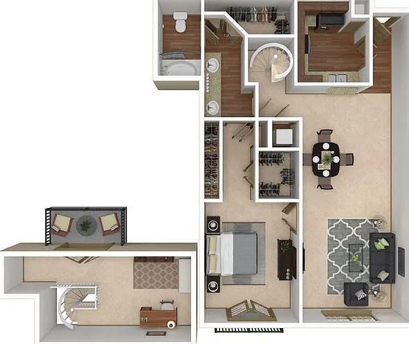 F60 AFF floor plan Deerwood Apartments