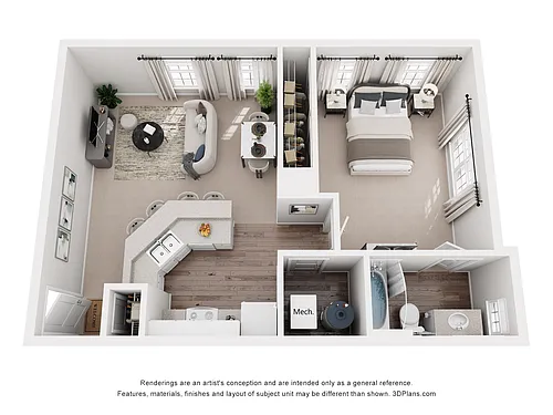 Floor plan A1 Regency - 1 Bedroom, 1 Bathroom
