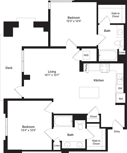 Floor plan 2 Bedroom E