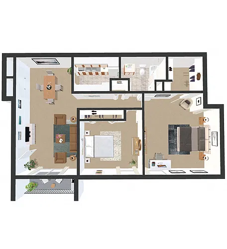Floor plan 2 BED/1 BATH GARDEN B