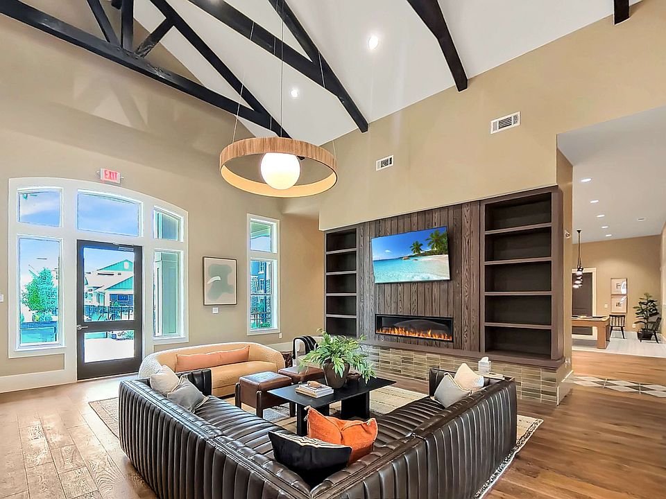 Clubroom with TV & Fireplace