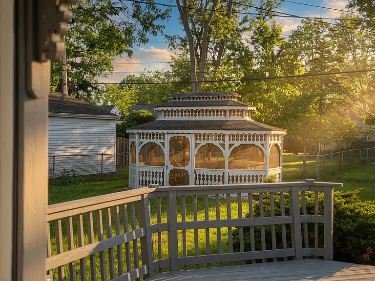 Amish-crafted wood gazebo + Hot Tub Spa Jacuzzi | Private backyard retreat