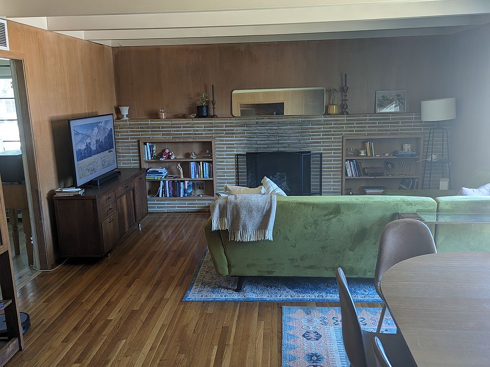 Living room and dining room