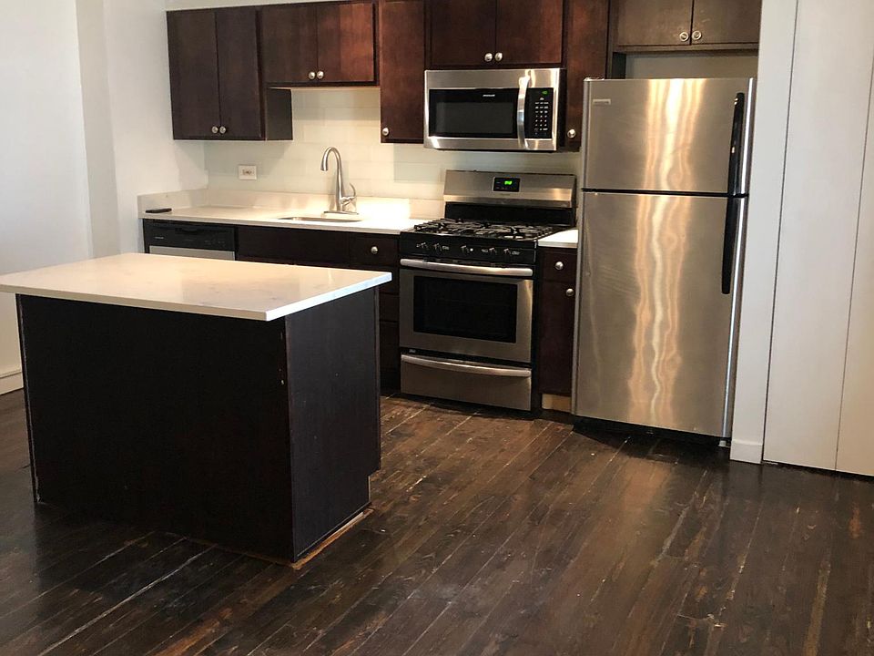 Renovated kitchen with stainless steel appliances