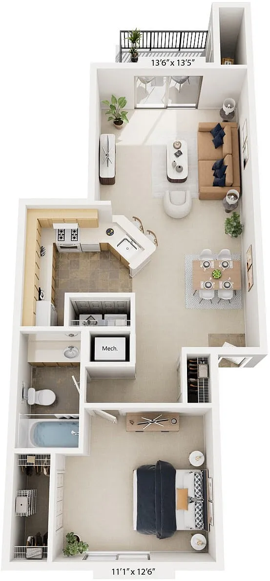 Floor plan One Bedroom