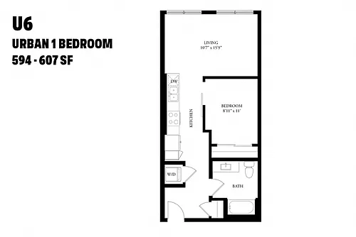 Floor plan Urban One Bedroom U6