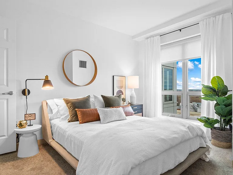 Plush bedroom carpeting at The Amelia Apartments in Quincy, MA