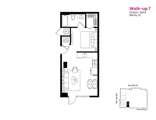 Floor plan Walk-up 7