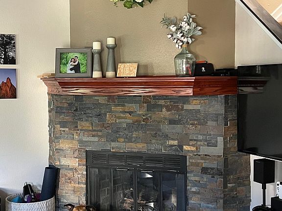Living room gas fireplace