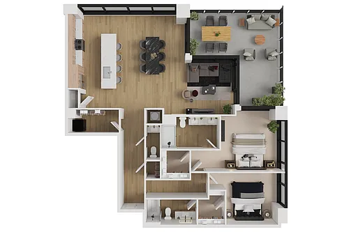 Floor plan 2 Bedroom Apartment