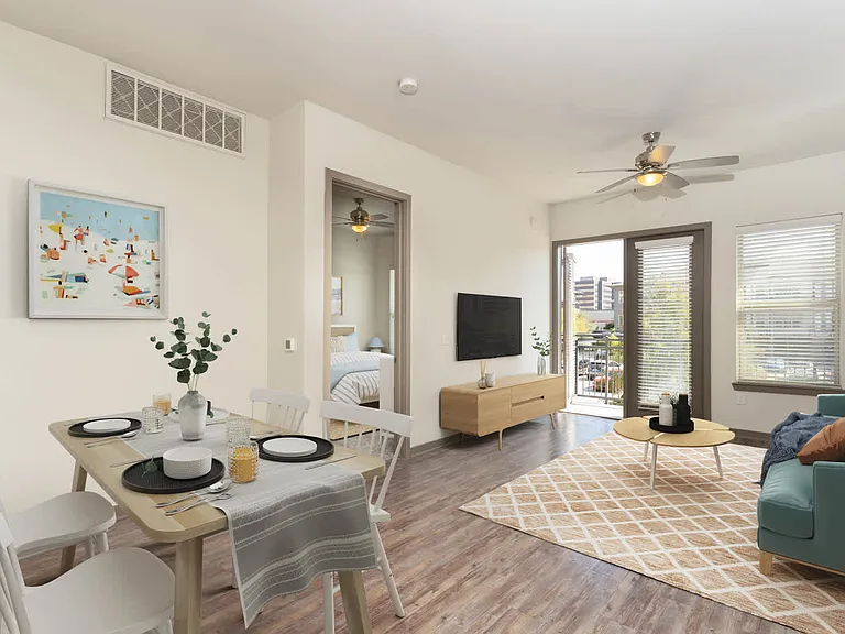 Living Room with Balcony and Hard Surface Flooring