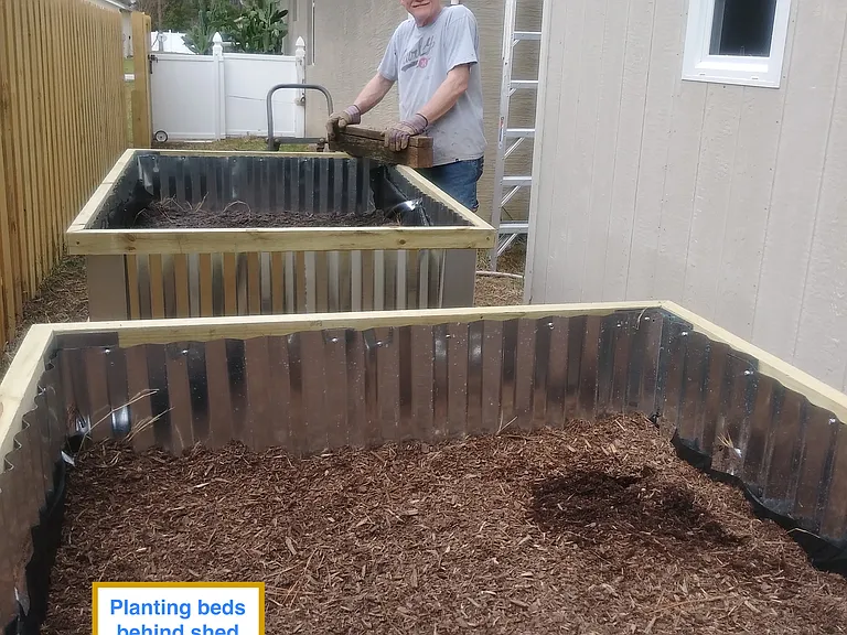 Planting beds in separate yard area
