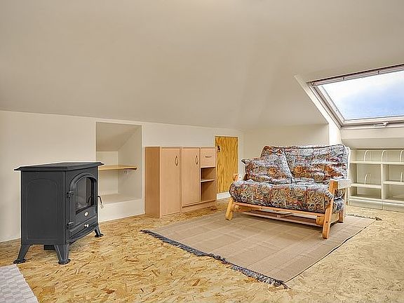 Quiet attic office. Not seen is the large desk to the right