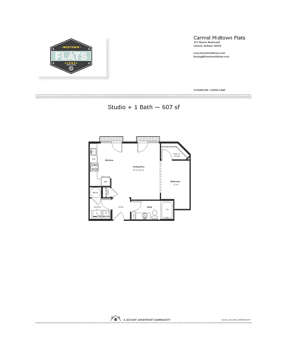 Floor plan 1 Bedroom, 1 Bathroom