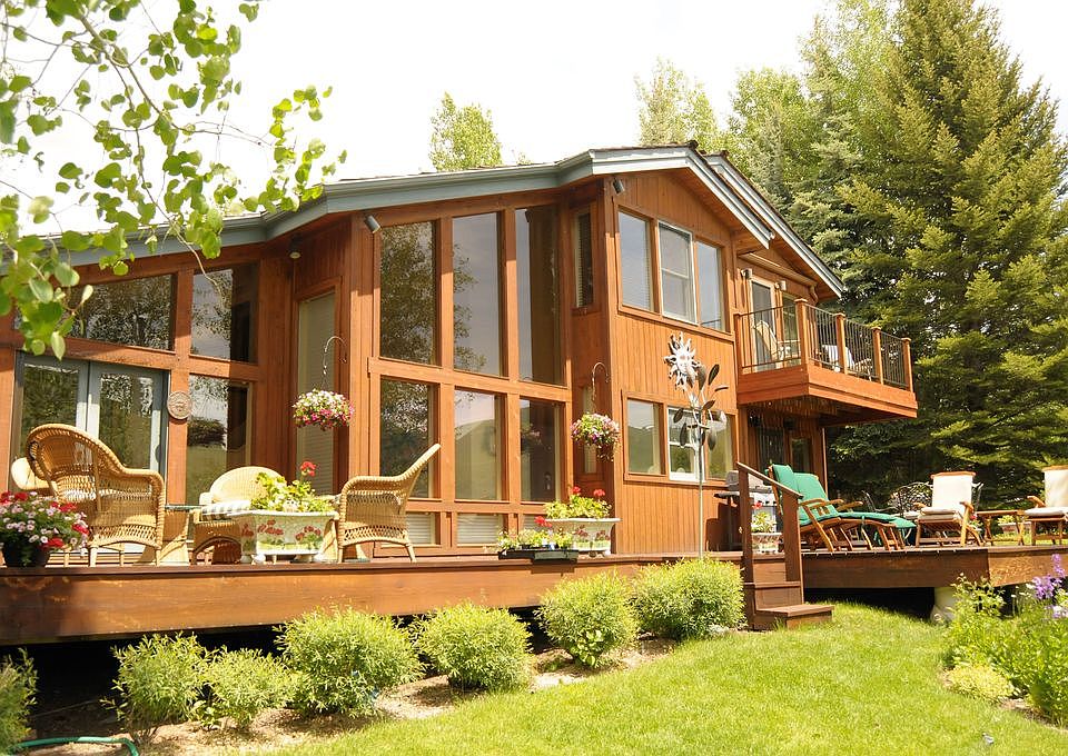 Back yard and enormous deck