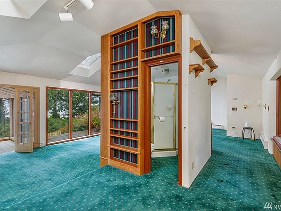 Living room and bathroom.