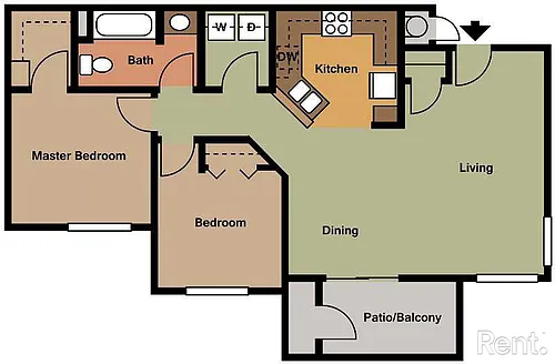 Floor plan 2 Bedrooms 1 Bathroom