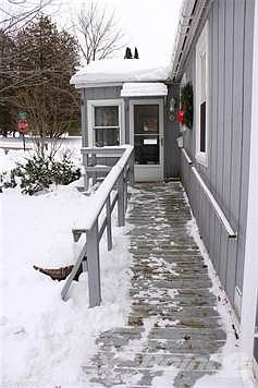 No step entrance from driveway.