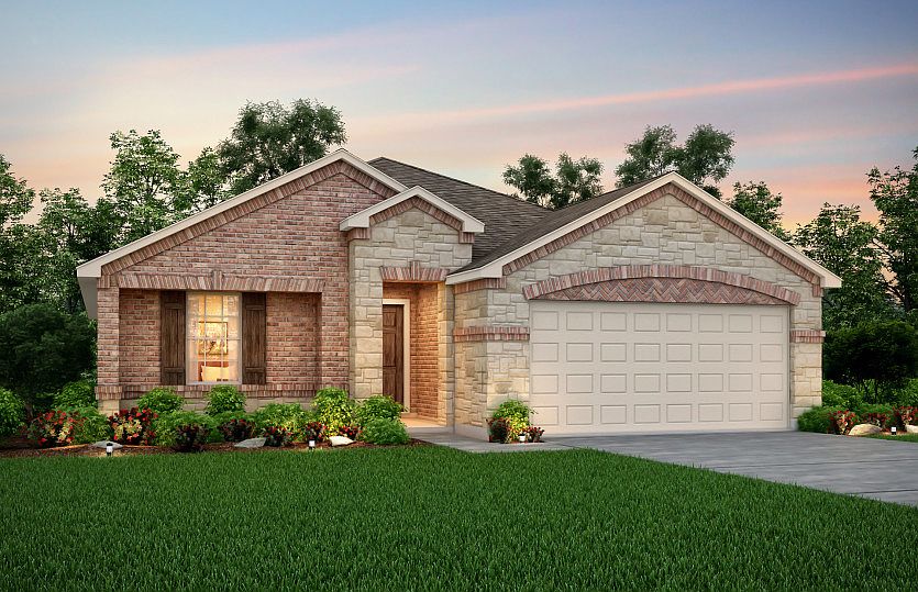 Exterior R - The Eastgate plan, a one-story home with 2-car garage