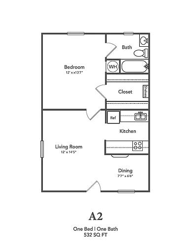 Floor plan 1 Bedroom 1 Bathroom
