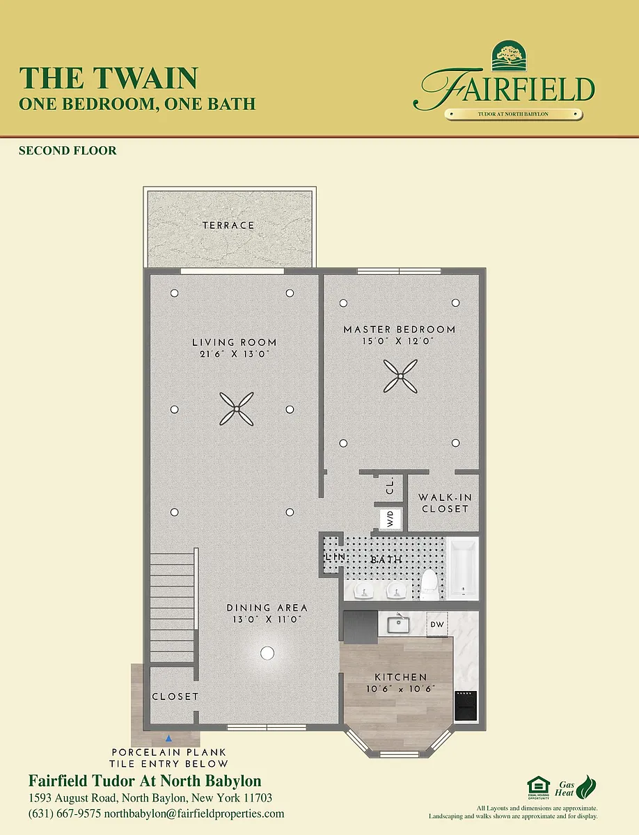 Floor plan TWAIN - 1BR, 1BTH, UPPER