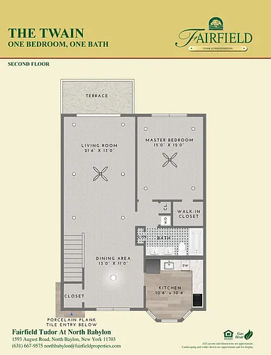Floor plan TWAIN - 1BR, 1BTH, UPPER