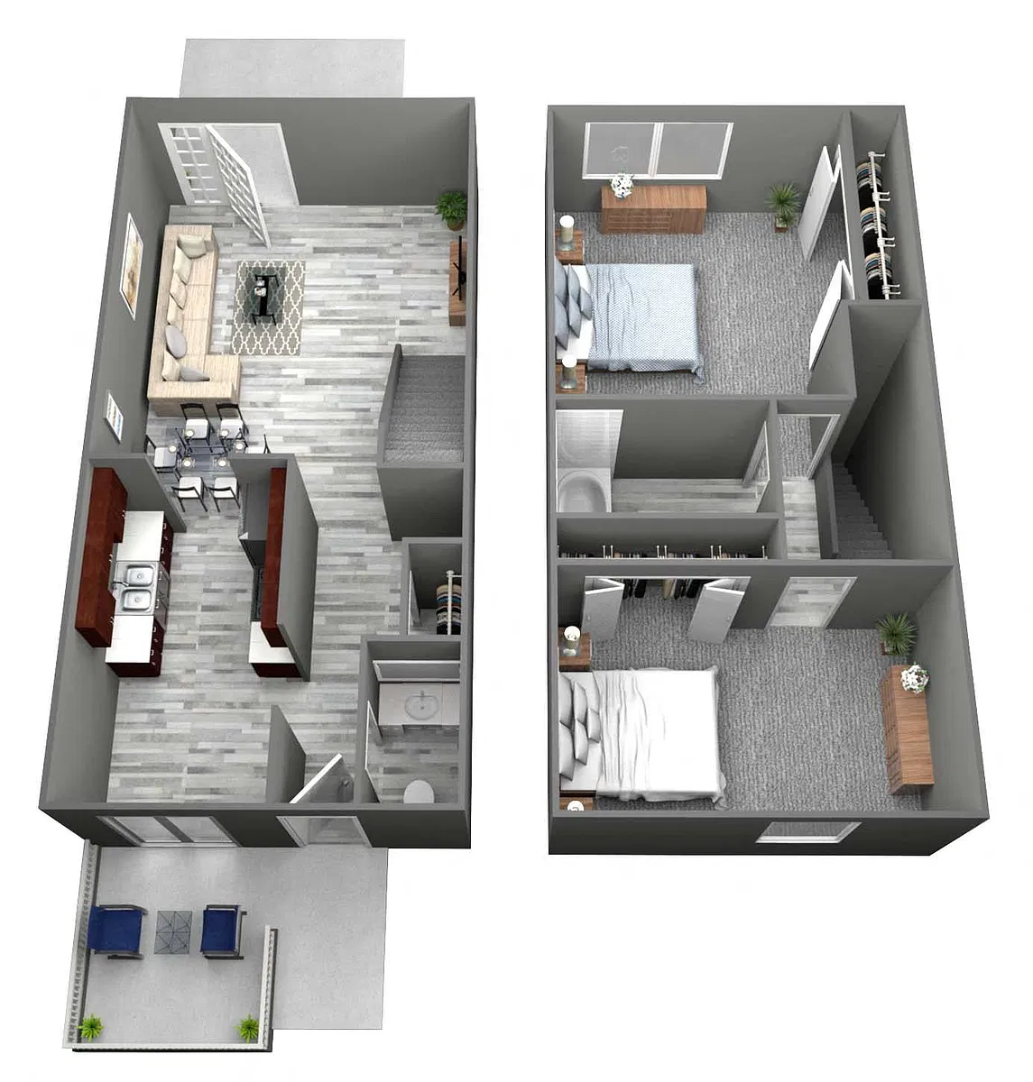 Floor plan 2 Bedroom Townhouse