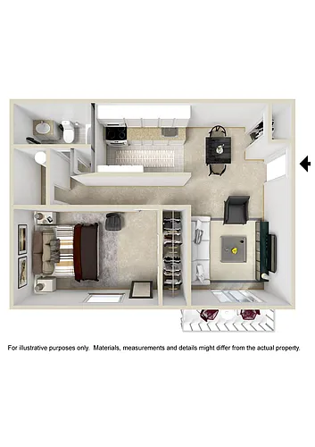 Floor plan Horizon One Bedroom