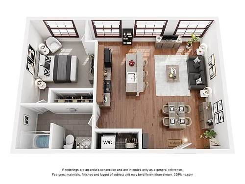 Floor plan One Bedroom One Bath