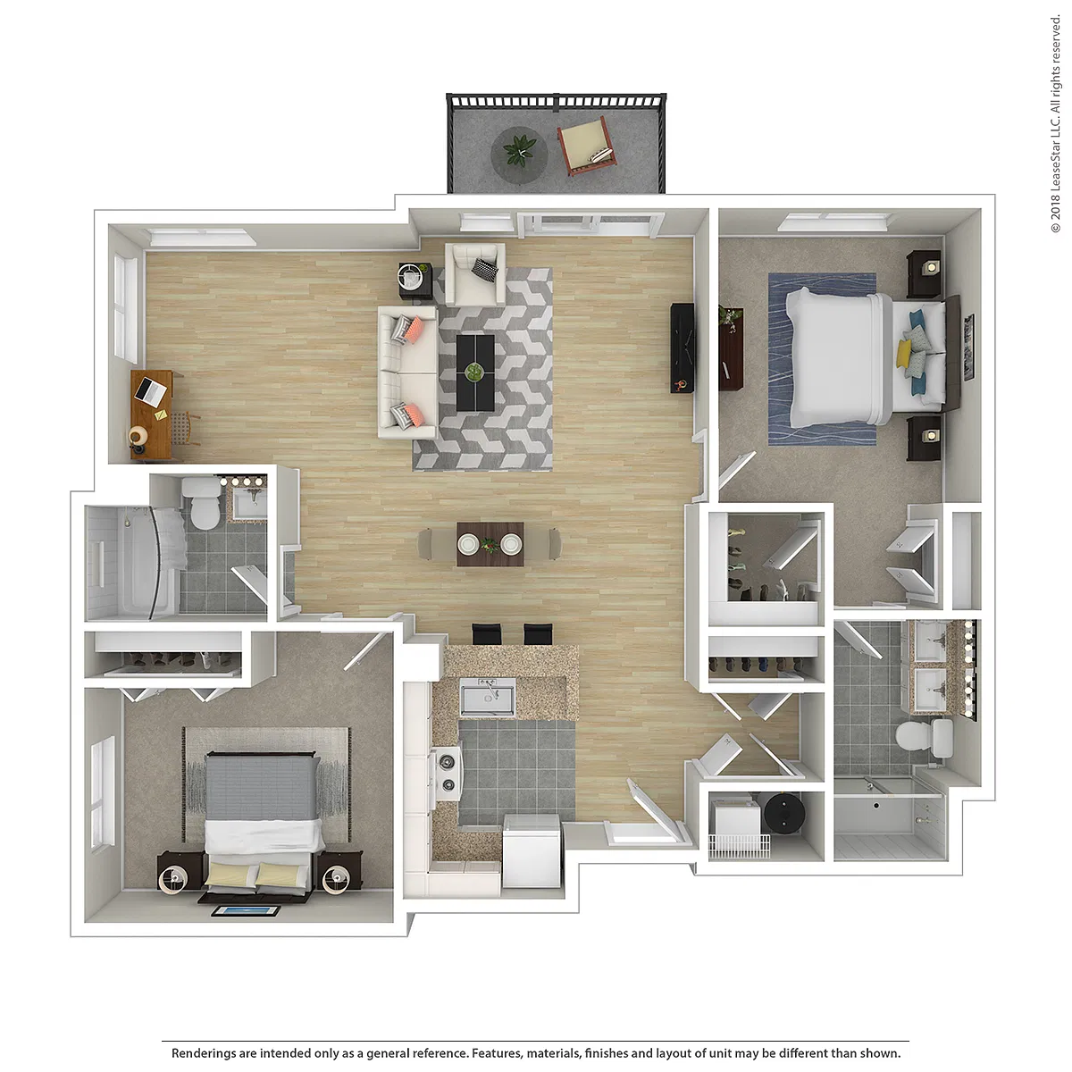 Floor plan 2 BR 2 BA Commonwealth