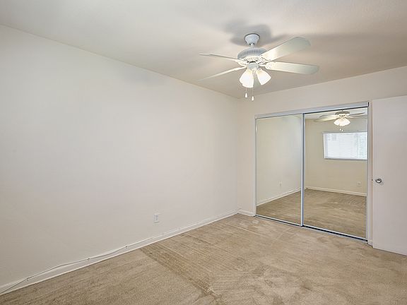 Bedroom closet is the width of the bedroom