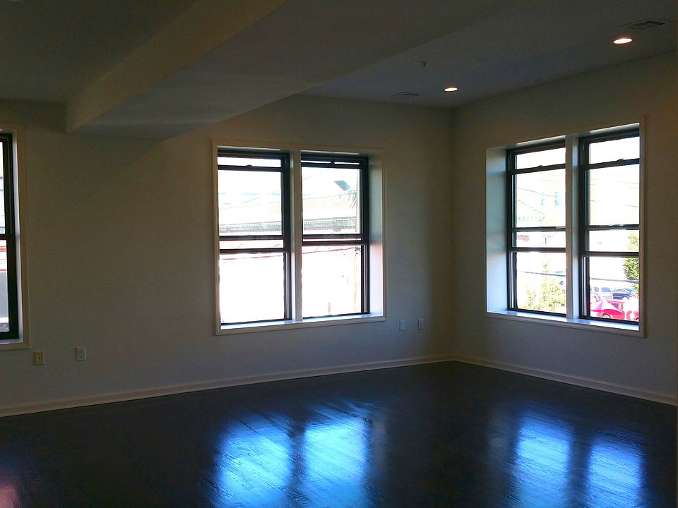 Oversized windows with beautiful views of historic buildings