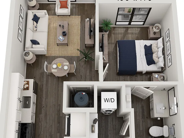 A2 floor plan 704 at the Quarter
